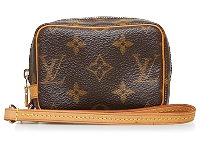 Louis Vuitton Brown Monogram Trousse Wapity Leather Cloth  ref.961628