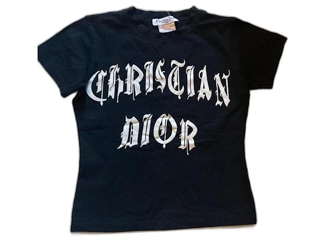 Christian Dior Tops Negro Algodón  ref.961683