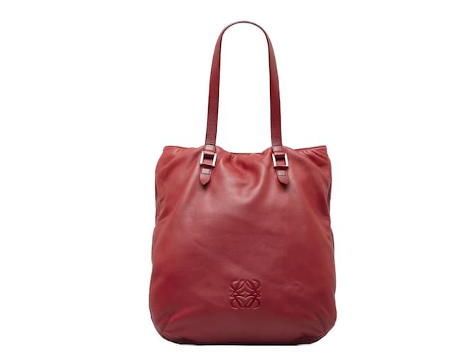 Loewe Leather Tote Bag Red  ref.961708