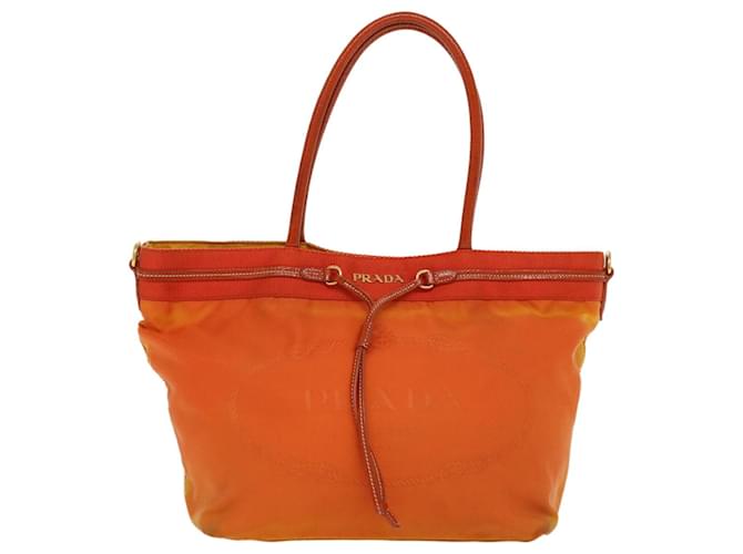 PRADA Tote Bag Nylon Arancione Auth yb156  ref.961798