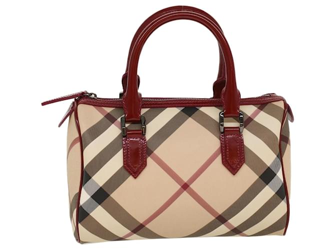 Burberry Nova Check Handbag Boston Bag Beige Canvas Leather Ladies BURBERRY