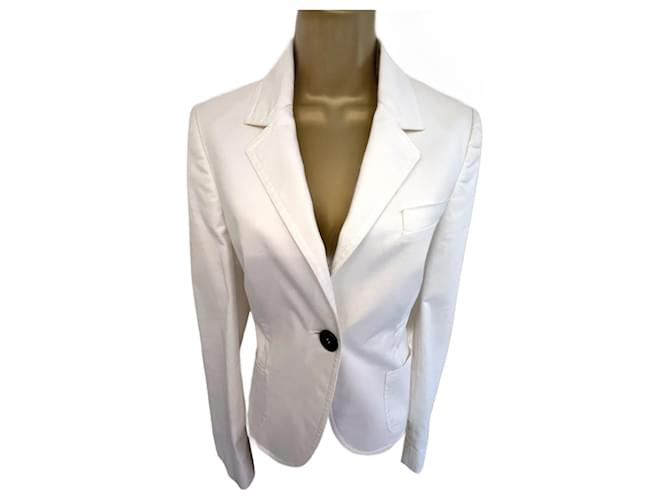 Jaqueta de verão feminina de algodão branco Burberry , Blazer Reino Unido 8 US 4 UE 36  ref.961870
