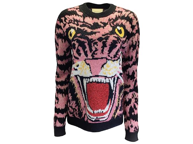 Louis Vuitton Grey Tiger Wool Knitted Sweater