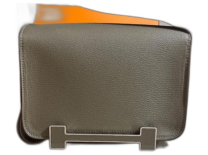 Borsa Hermès Geta in pelle taupe PHW