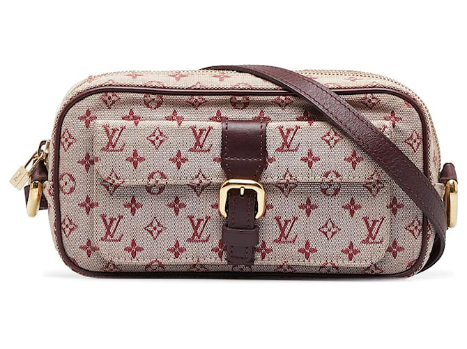 Louis Vuitton Red Monogram Mini Lin Juliette MM Brown Dark brown Leather  Cotton Pony-style calfskin Cloth ref.187203 - Joli Closet