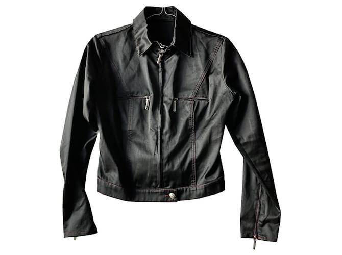 Versace Jackets Black Polyamide Satin  ref.962219