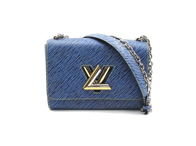 Louis Vuitton Epi Twist MM M50271 Azul Couro  ref.962277