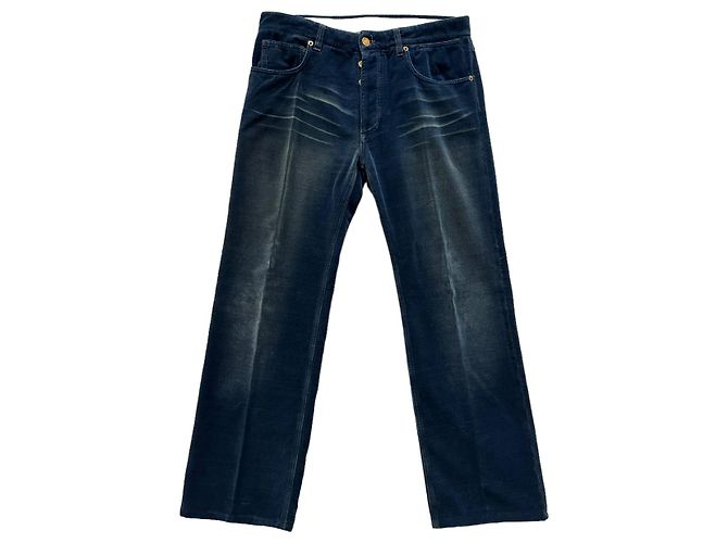 Louis Vuitton Pantalone vintage in velluto di cotone Blu