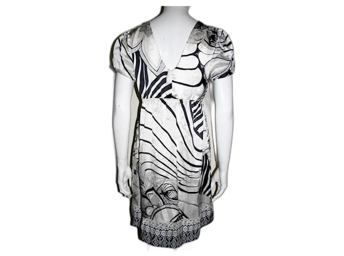 Vestido floral de seda en blanco y negro de Joseph  ref.962304