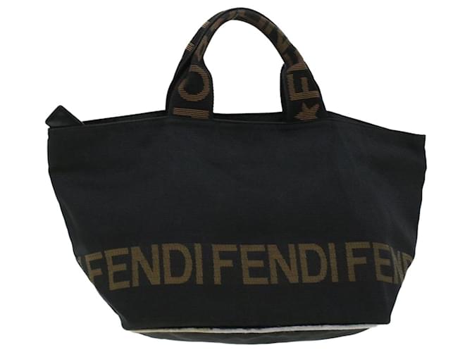 Auth Fendi Zucca Tote Bag Women's Nylon Canvas Shoulder Bag Brown