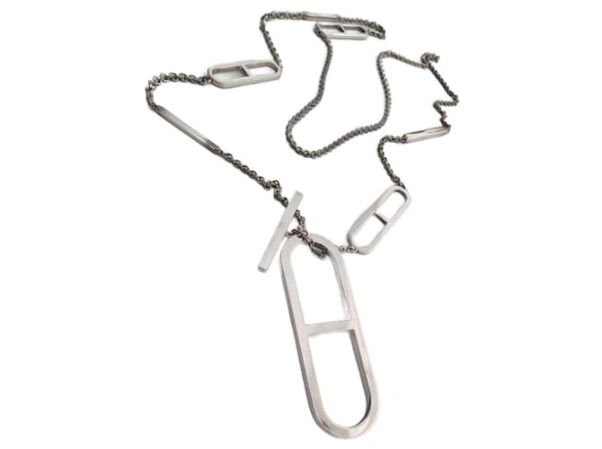 Hermès Long necklace EVER chain of anchor Silver  ref.962459