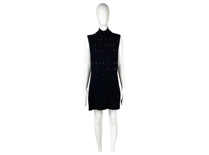 Chanel Paris / SHANGHAI Robe matelassée noire Viscose  ref.962493