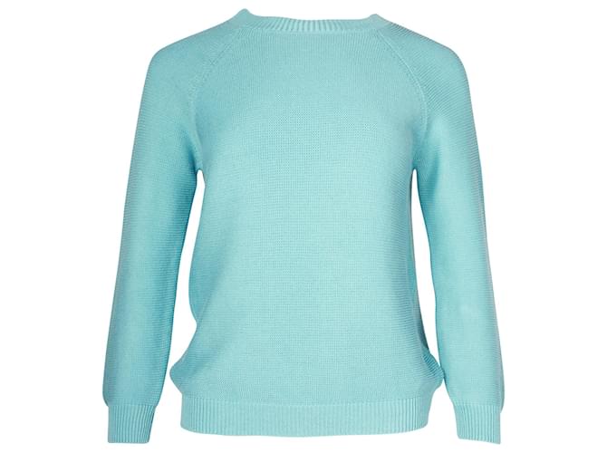 Weekend by Max Mara Crewneck Knit Sweater in Blue Cotton  ref.962508