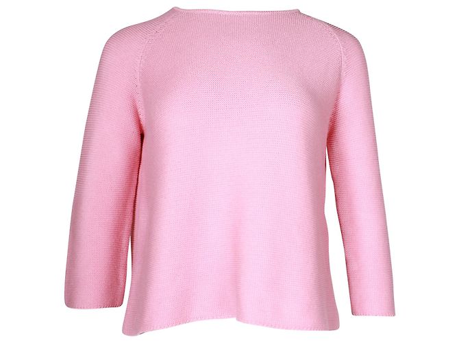Weekend by Max Mara Strickpullover mit Rundhalsausschnitt aus rosa Baumwolle Pink