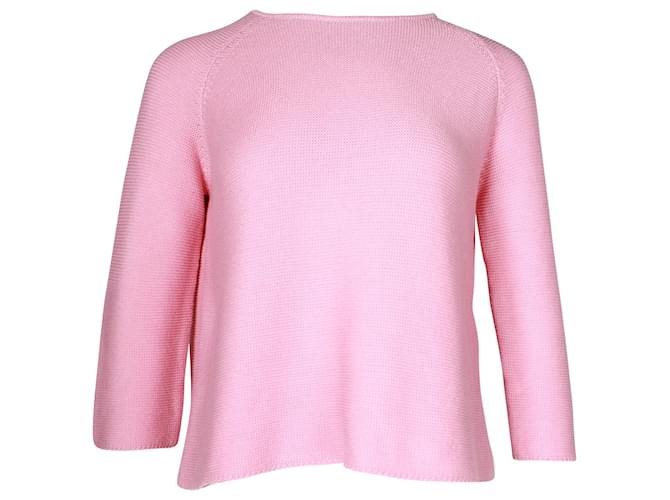 Weekend by Max Mara Pull en maille à col rond en coton rose  ref.962509