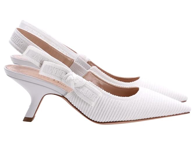 J Adior White Slingback Heel High Heels Dior Slingback Pumps White