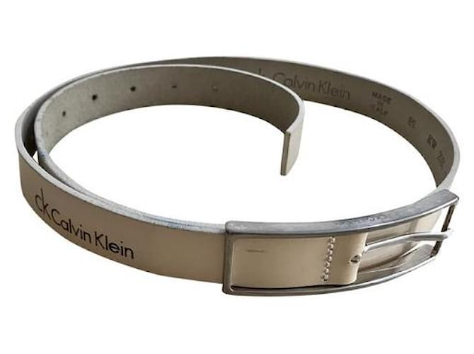 Calvin Klein Belts Beige Leather  ref.963280