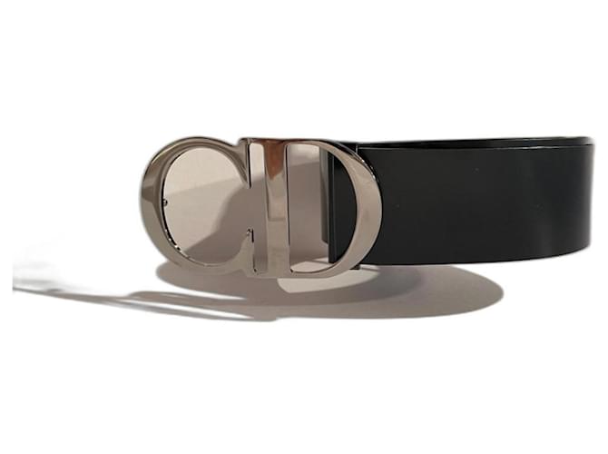 Christian Dior Belts Black Silver hardware Leather  ref.963282