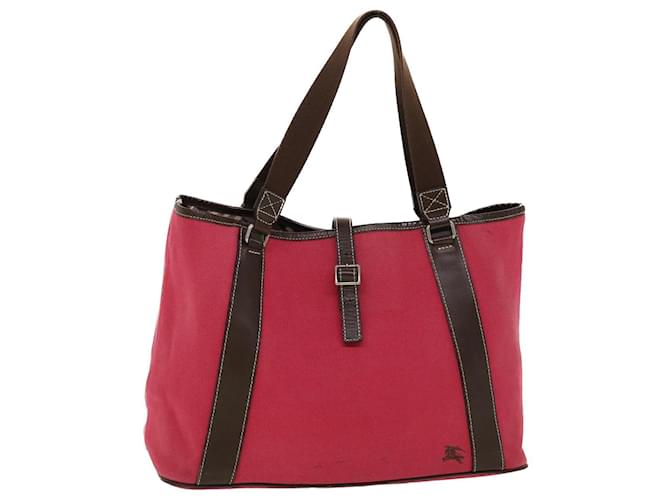 BURBERRY Shoulder Bag Canvas Leather Red Auth yb149 Cloth  ref.963335