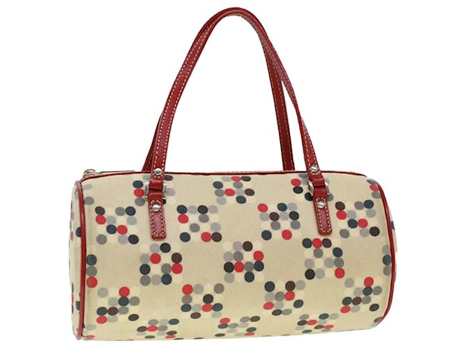 BURBERRY Shoulder Bag Canvas Leather Beige Red Auth yb133 Cloth  ref.963352