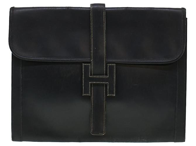 Hermès Hermes Jige Black Leather ref.963500 - Joli Closet