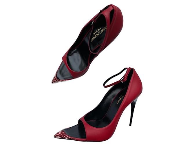 Saint Laurent Heels Red Leather Joli Closet