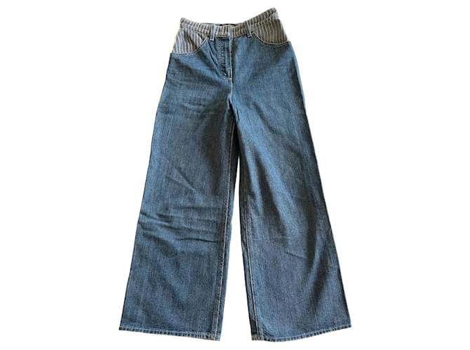 Chanel jeans size 36 Blue Cotton  ref.963633
