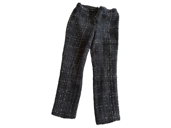 Chanel Tweed Hose schwarz