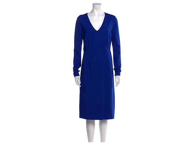 Diane Von Furstenberg DvF Milena crepe dress in blue crepe Dark blue Viscose  ref.963643