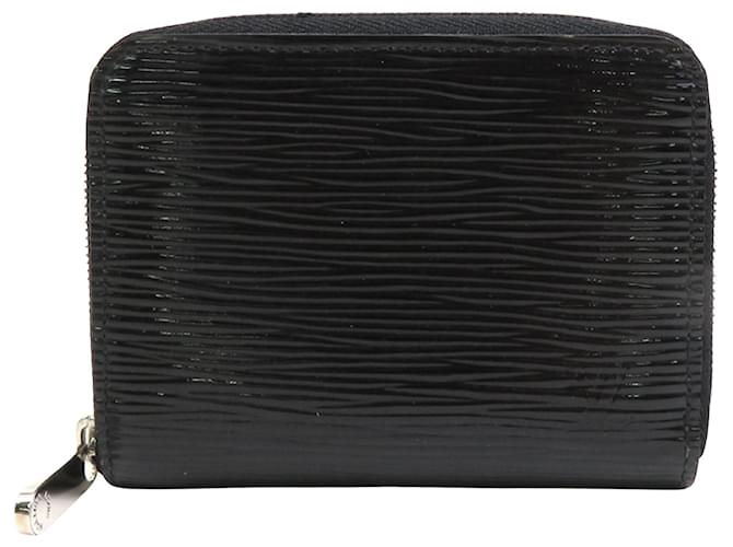 Louis Vuitton Porte monnaie Zippy Nero Pelle verniciata  ref.963646