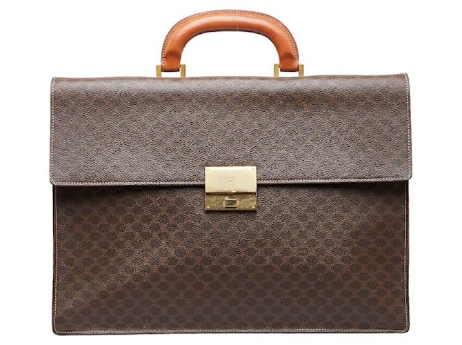 Céline Macadam Canvas Briefcase Brown Cloth  ref.963687