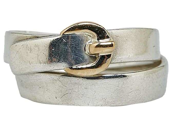 Ring Hermès Anillo de hebilla de cinturón de plata Hermes Metal  ref.963929