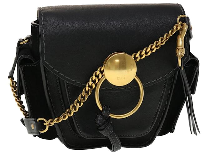 Chloé Chloe Shoulder Bag Leather Black Auth 45304  ref.964084