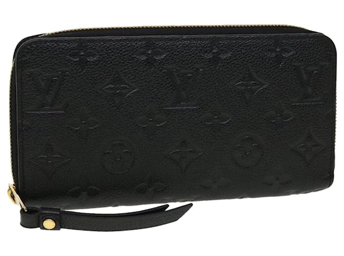 LOUIS VUITTON Monogram Embossed Zippy Wallet, Black