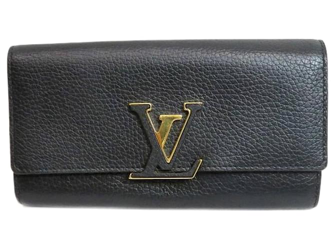 Louis Vuitton Capucines Negro Cuero  ref.964428