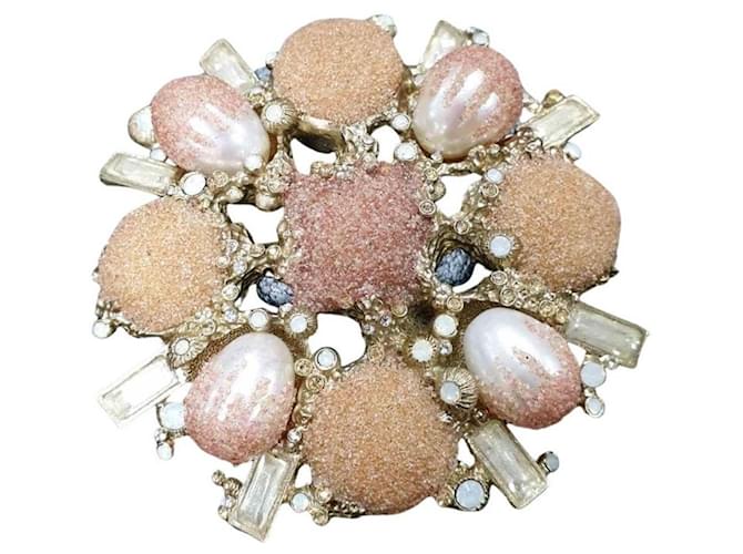 CHANEL Pearl CC Brooch Pin Silver 232250