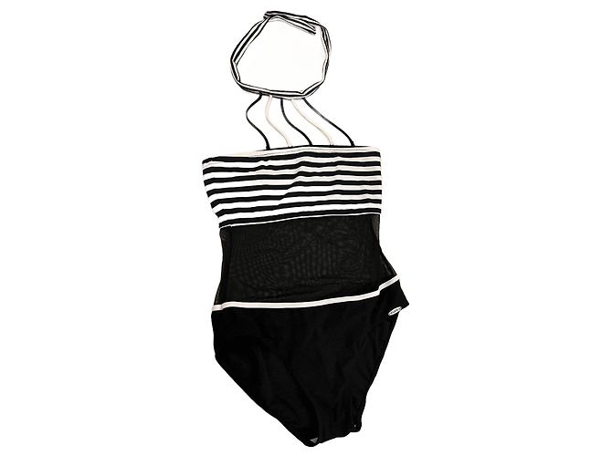 Autre Marque Sunflair Badeanzug trägerlos schwarz gestreift
