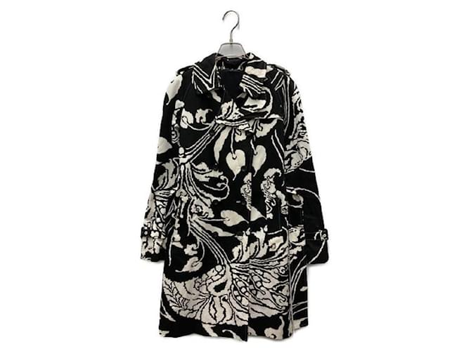****GUCCI Full Pattern Trench Coat Black White Cotton Rayon  ref.964562