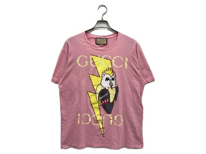 ****GUCCI Rosa Kurzarm-T-Shirt Pink Baumwolle  ref.964571