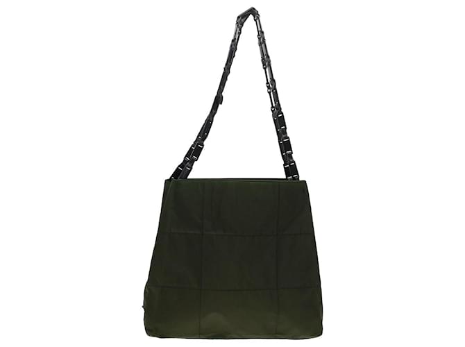 PRADA Shoulder Bag Nylon Green Auth cl588  ref.964606