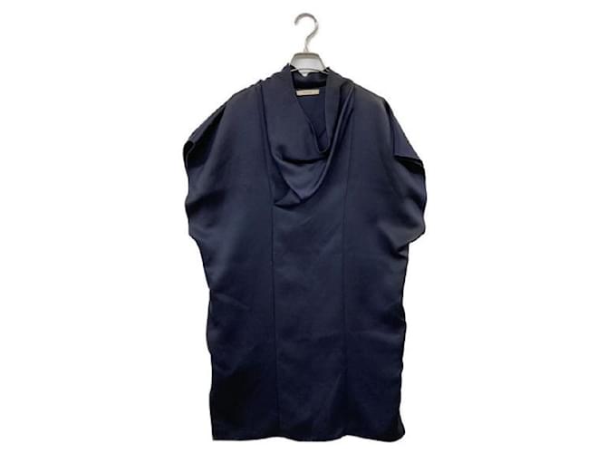 Autre Marque ****CELINE Navy Sleeveless Dress Navy blue Silk Wool  ref.964683