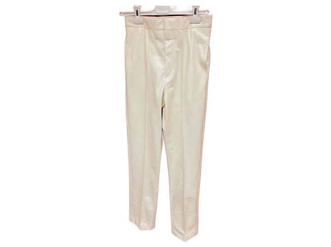 Isabel Marant GIROKIA Kunstlederhose creme