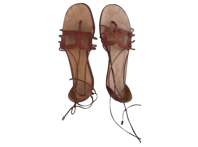 Paule Ka Sandalen aus Leder Camel
