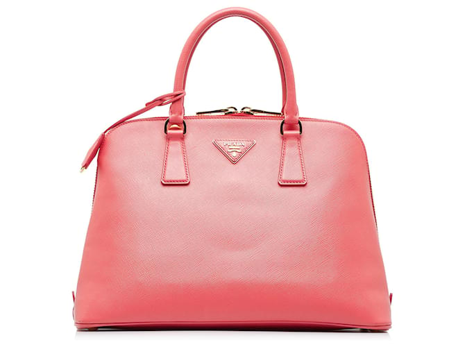 Prada, Bags, Prada Red Saffiano Lux Leather Tote Bag