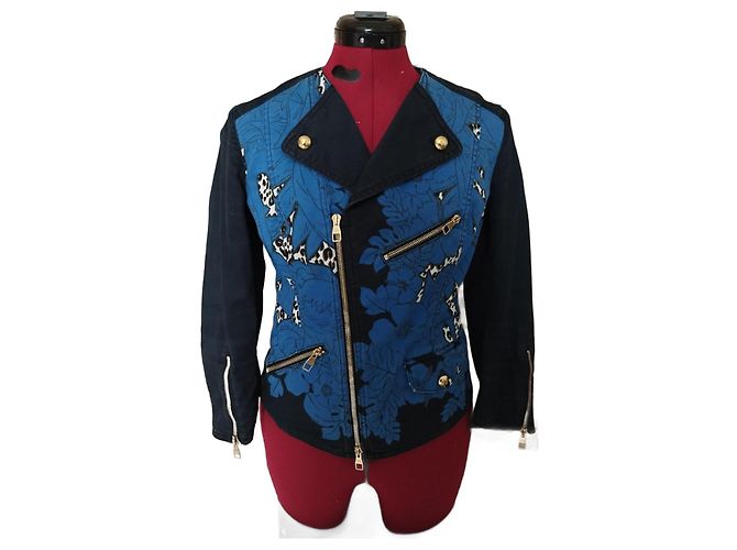 Chaqueta Louis Vuitton Floral de Algodón Azul Oscuro