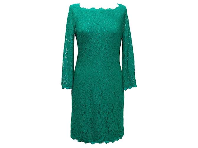 Diane Von Furstenberg DvF Zarita emerald green lace dress  ref.964936
