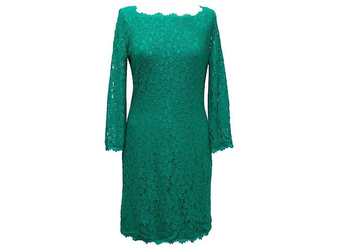 Diane Von Furstenberg DvF Zarita smaragdgrünes Spitzenkleid