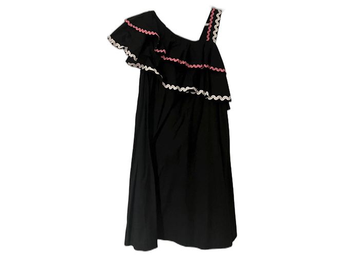 Minivestido Asos em algodão preto rosa e branco