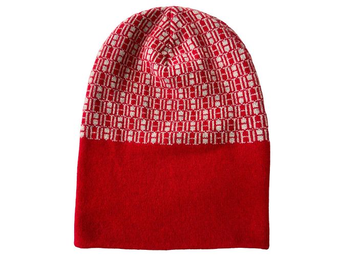 Hermès Berretto vintage in cachemire rosso
