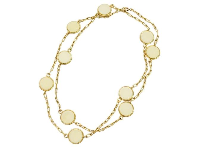 *** Van Cleef & Arpels Yellow Gold and Ivory Pendant Necklace Gold hardware  ref.964967